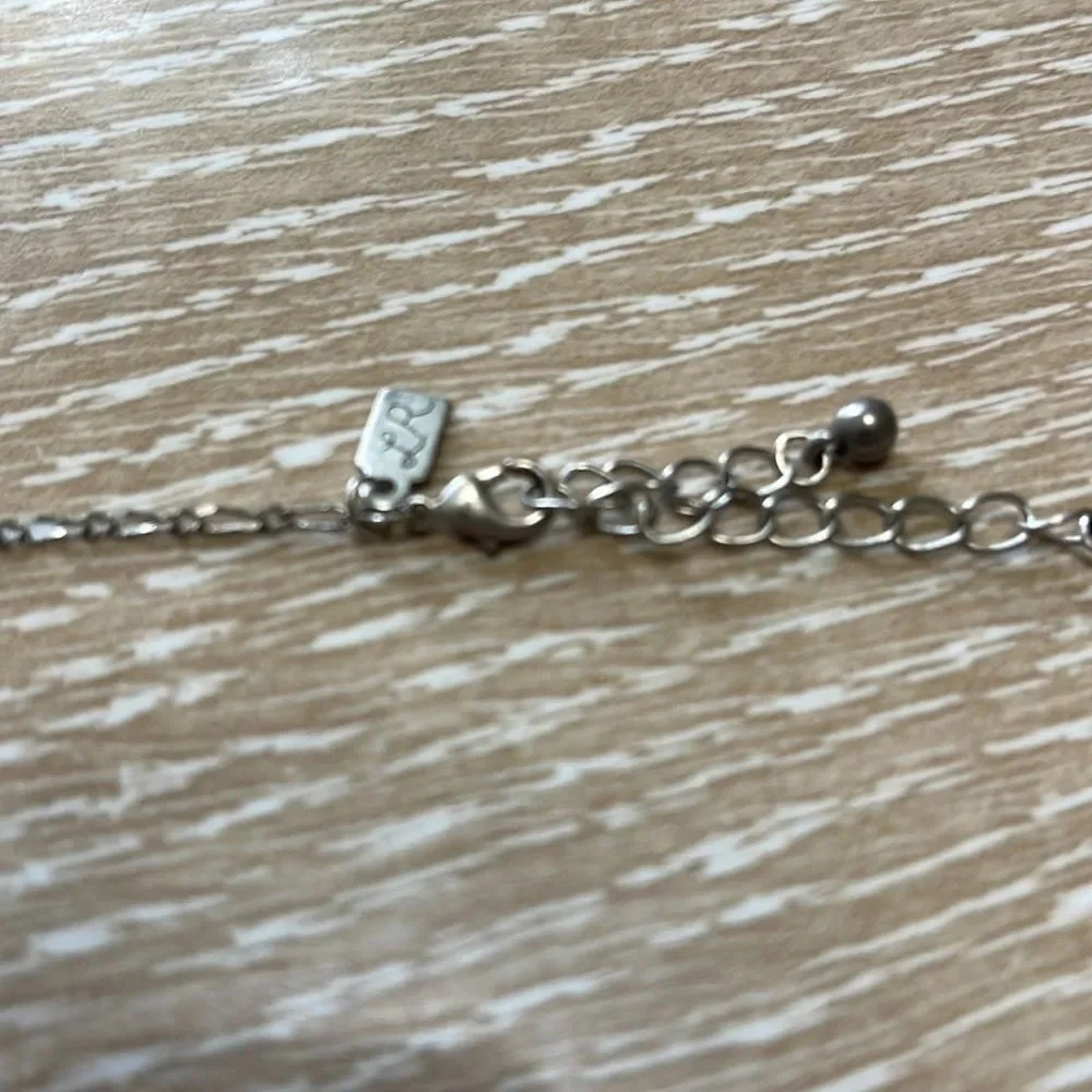 Lia Sophia burnished silver crystal charms necklace. - Picture 3 of 5